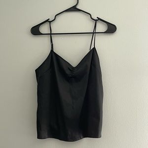 Black silk tank top